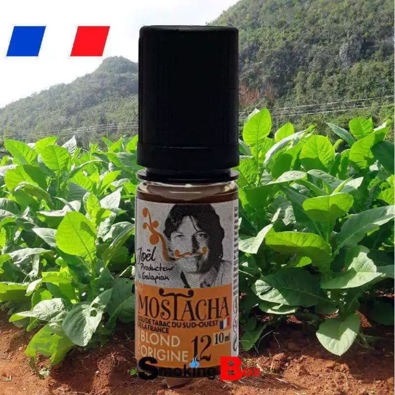 eliquide mostacha tabac blond original 10ml macéré aux feuilles de tabac