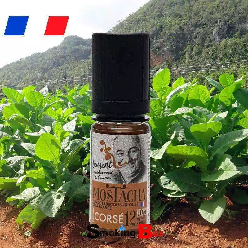 eliquide mostacha tabac corsé10ml macéré aux feuilles de tabac