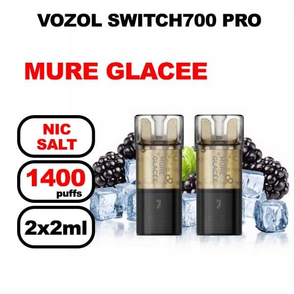 Vozol x2 cartouches pré-remplies 2ml sans fuite- mure glacee