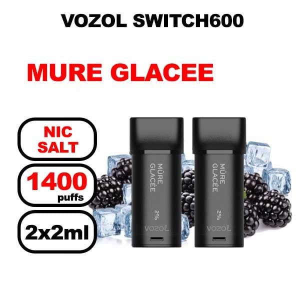 Vozol x2 cartouches pré-remplies 2ml sans fuite -mure