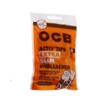 ocb activ tips charbon actif non blanchi 6mm x50 filtres extra slim virgin unbleached