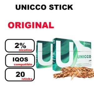 UNICCO Sticks nicotinés sans tabac compatible IQOS avec lame chauffante HNB x20 bâtonnets- original