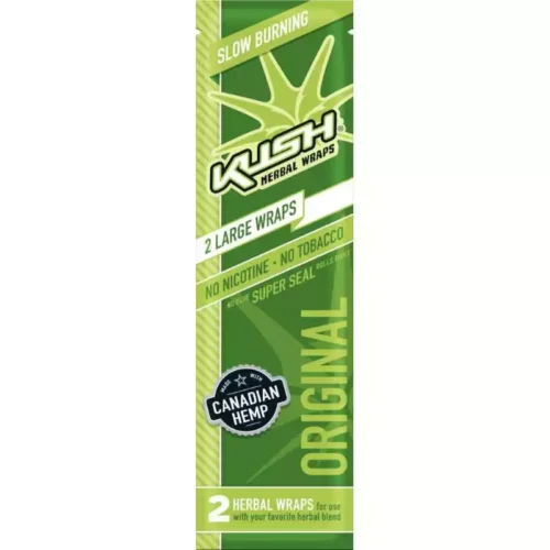 KUSH HERBAL original blunt Wraps chanvre naturel aromatisé sans tabac - x2 feuilles parfumées saveur fruitée pas cher