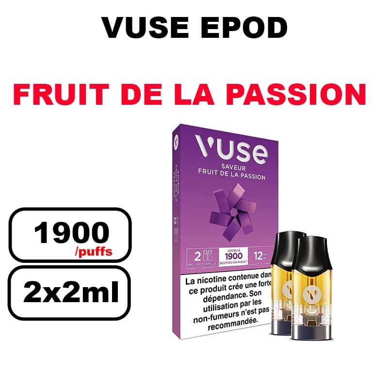 Vuse cartouche Epod x2 1.9ml Capsule ePOD eliquide pré-remplie pour vapoteur- fruit de la passion