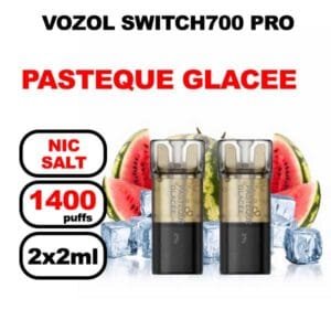 Vozol x2 cartouches pré-remplies 2ml sans fuite- pasteque glacee