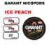 Snus GARANT Extreme 25mg Slim Nicotine pouches sans tabac- ice peach