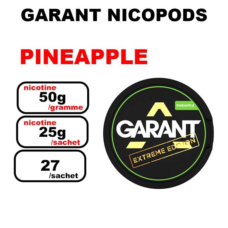 Snus GARANT Extreme 25mg Slim Nicotine pouches sans tabac- pineapple