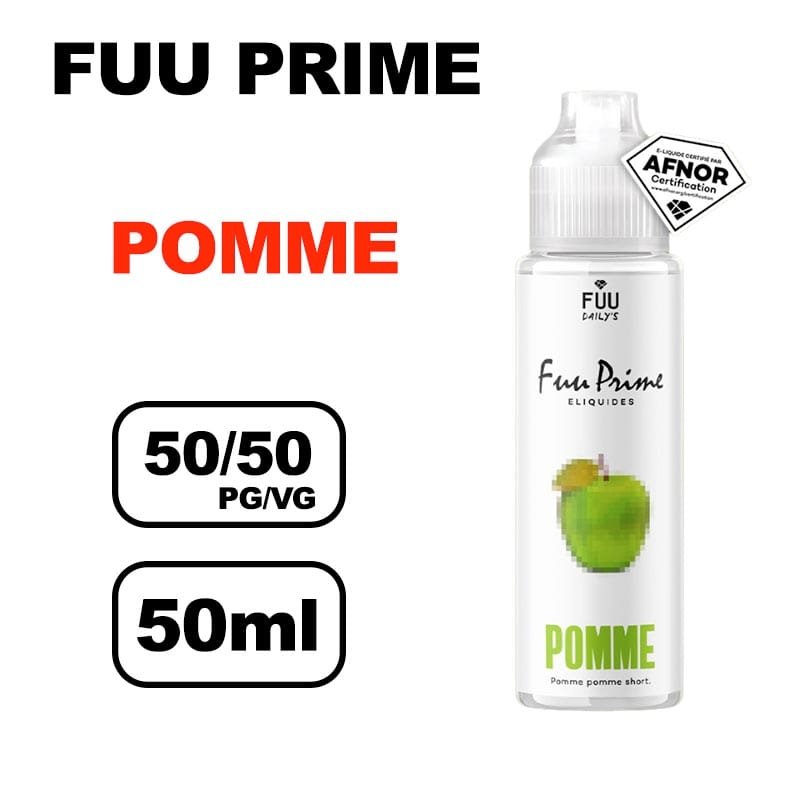 Fuu prime 50ml E-liquide prêt à booster pour cigarette electronique- pomme