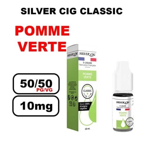 Silver cig classic 10ml saveur mono au bureau de tabac- pomme verte