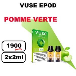 Vuse cartouche Epod x2 1.9ml Capsule ePOD eliquide pré-remplie pour vapoteur- pomme verte