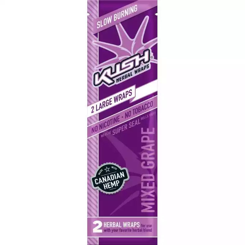 KUSH HERBAL purple blunt Wraps chanvre naturel aromatisé sans tabac - x2 feuilles parfumées saveur fruitée pas cher