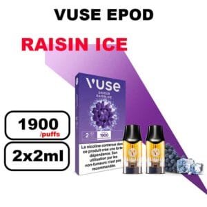 Vuse cartouche Epod x2 1.9ml Capsule ePOD eliquide pré-remplie pour vapoteur- raisin ice