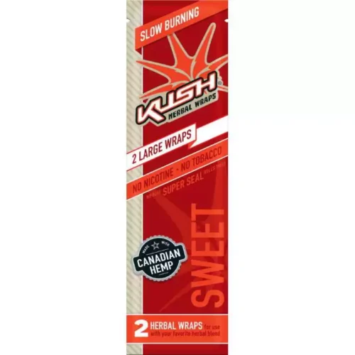 KUSH HERBAL red blunt Wraps chanvre naturel aromatisé sans tabac - x2 feuilles parfumées saveur fruitée pas cher
