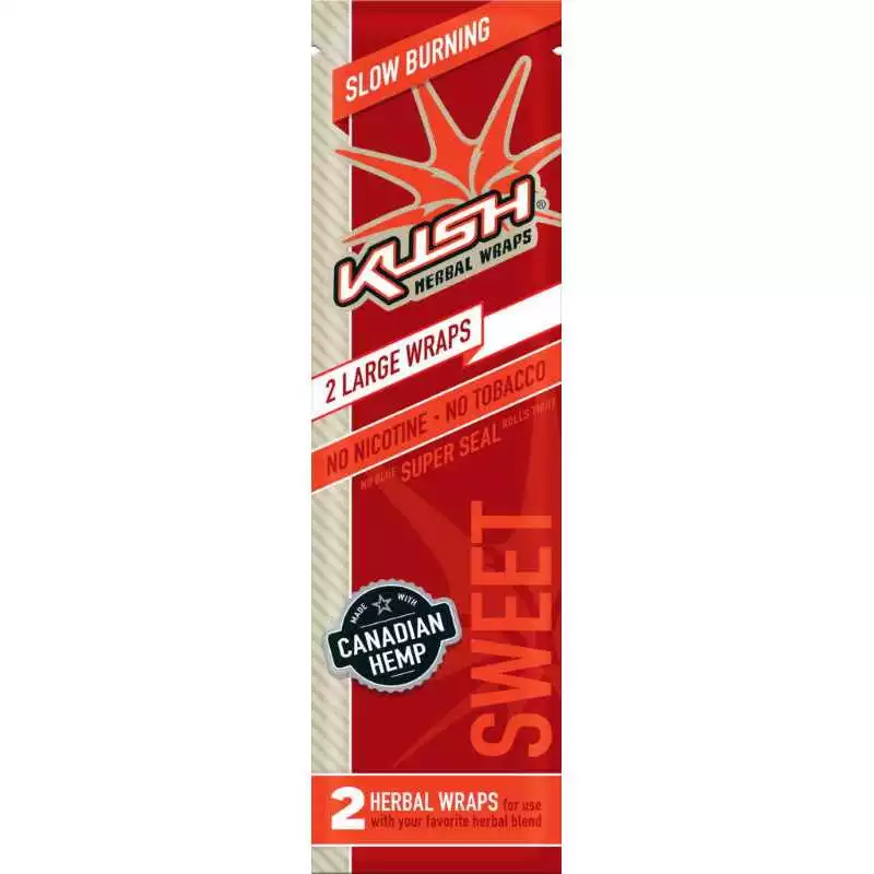 KUSH HERBAL red blunt Wraps chanvre naturel aromatisé sans tabac - x2 feuilles parfumées saveur fruitée pas cher