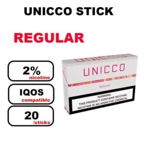 UNICCO Sticks nicotinés sans tabac compatible IQOS avec lame chauffante HNB x20 bâtonnets- regular