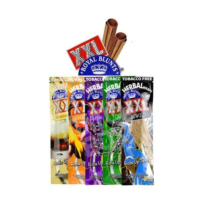 ROYAL BLUNTS XXL Papier Wraps hemp bio aromatisé sans tabac - x2 feuilles parfumées saveur fruitée pas cher