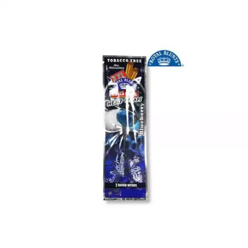 ROYAL blueberry BLUNTS XXL Papier Wraps hemp bio aromatisé sans tabac - x2 feuilles parfumées saveur fruitée pas cher