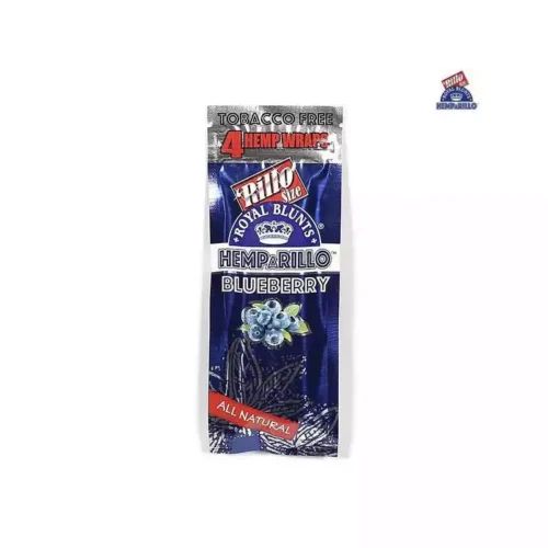 ROYAL blueberry BLUNTS HEMPARILLO Wraps hemp aromatisé sans tabac - sachet x4 feuilles parfumées saveur fruitée pas cher