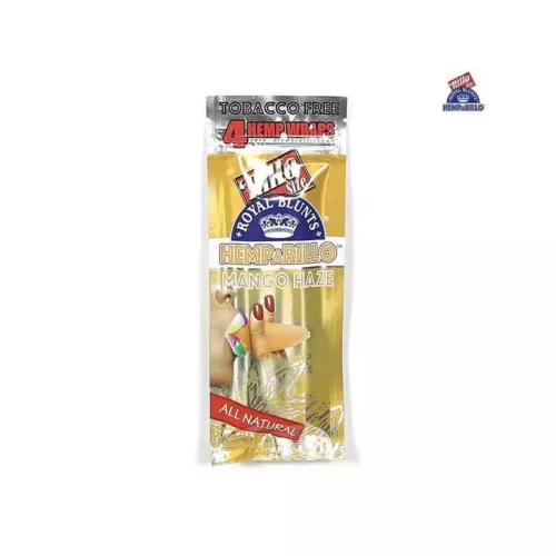 ROYAL mango haze BLUNTS HEMPARILLO Wraps hemp aromatisé sans tabac - sachet x4 feuilles parfumées saveur fruitée pas cher