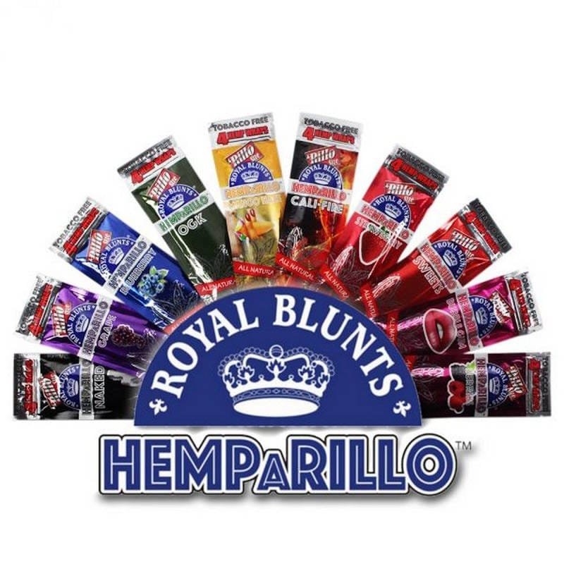 ROYAL BLUNTS HEMPARILLO Wraps hemp aromatisé sans tabac - sachet x4 feuilles parfumées saveur fruitée pas cher