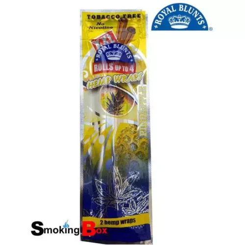 ROYAL BLUNTS XXL pineapple Papier Wraps hemp bio aromatisé sans tabac - x2 feuilles parfumées saveur fruitée pas cher