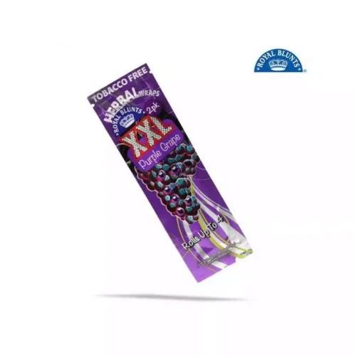 ROYAL BLUNTS XXL grape Papier Wraps hemp bio aromatisé sans tabac - x2 feuilles parfumées saveur fruitée pas cher