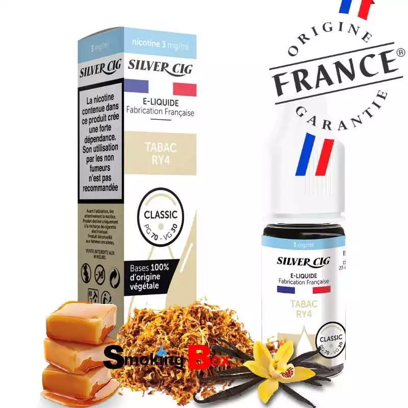 Silver cig classic 10ml saveur mono arôme au bureau de tabac