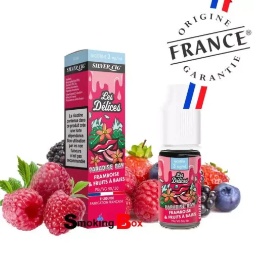 silver cig les delices eliquide paradise bay framboise fruits a baies