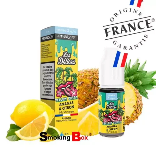 silver cig les delices eliquide yellox costa ananas citron