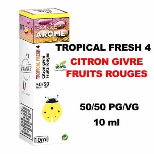 Conceptarome tropical fresh 10ml e-liquide saveur naturelle bio Sans additifs pour cigarette électronique- tropical fresh 4 ctron givré fruits rouges