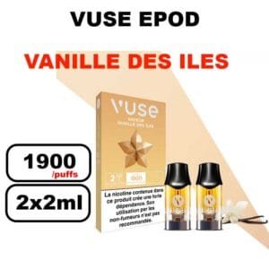 Vuse cartouche Epod x2 1.9ml Capsule ePOD eliquide pré-remplie pour vapoteur- vanille des iles