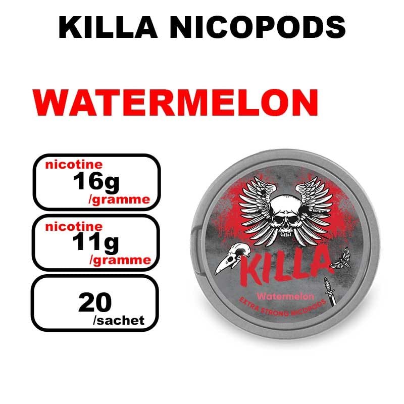 Snus KILLA 11mg Nicotine pouches sans tabac- watermelon