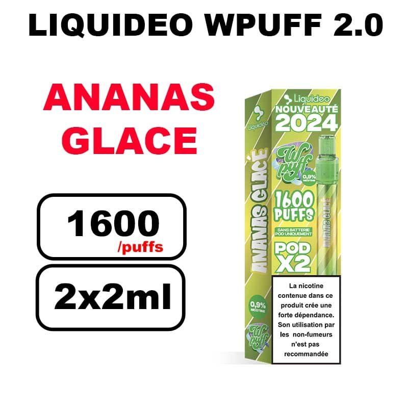 Liquideo Wpuff pod 2.0 x2 Cartouches 2ml Pod Puff jetable sans fuite- ananas