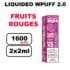 Liquideo Wpuff pod 2.0 x2 Cartouches 2ml Pod Puff jetable sans fuite- fruits rouges