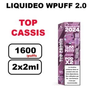 Liquideo Wpuff pod 2.0 x2 Cartouches 2ml Pod Puff jetable sans fuite cassis