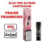 Cartouches ELFA PRO e-liquide pré-rempli 2ml saveur puff Elfbar x2- fraise framboise