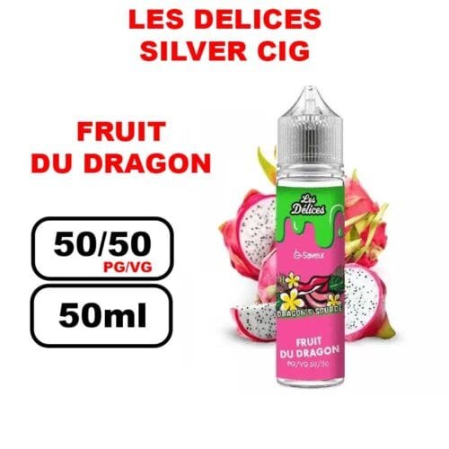 Les délices 50ml eliquide silver cig- fruit du dragon