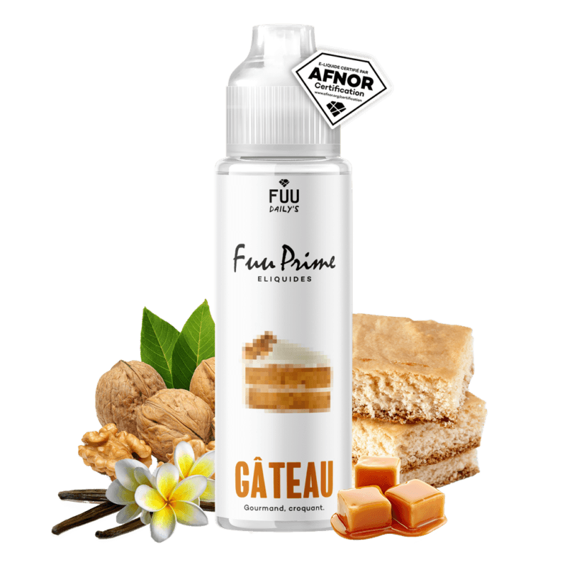 eliquide fuu 50ml gateau gourmand caramel, de fruits à coque, de vanille et de liégeois