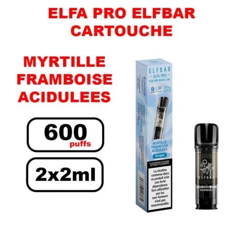 Cartouches ELFA Pro Elfbar 2ml x2- myrtille framboise acidulees