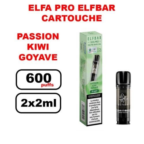 Cartouches ELFA Pro Elfbar 2ml x2- passion kiwi goyave