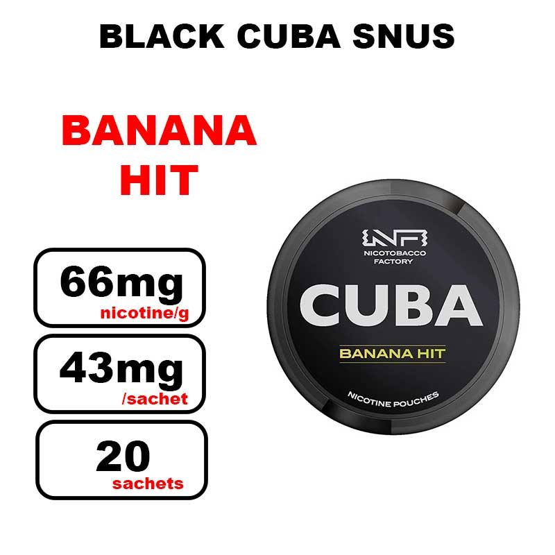 Cuba black strong snus 43mg/pouch- banana hit