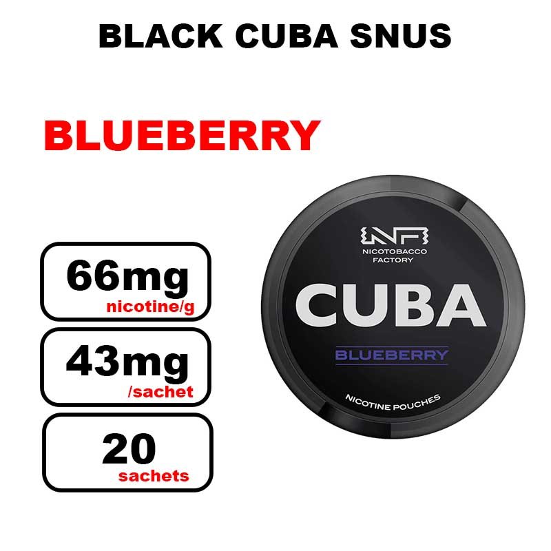 Cuba black strong snus 43mg/pouch- blueberry