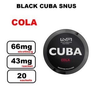 Cuba black strong snus 43mg/pouch- cola