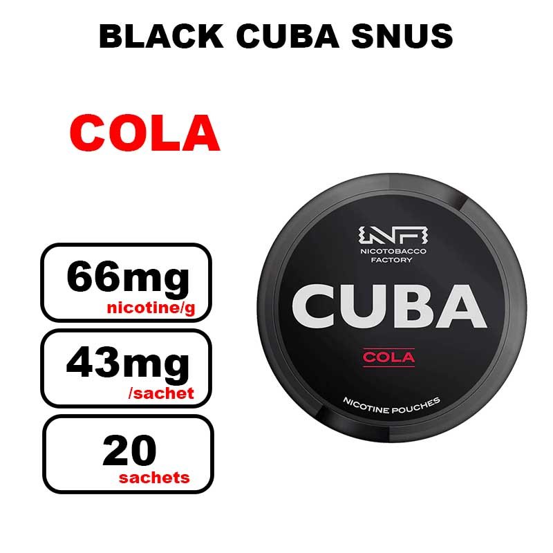 Cuba black strong snus 43mg/pouch- cola