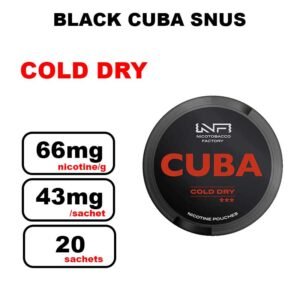 Cuba black strong snus 43mg/pouch- cold dry