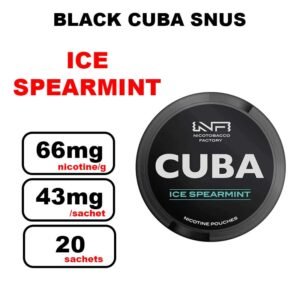 Cuba black strong snus 43mg/pouch- ice spearmint