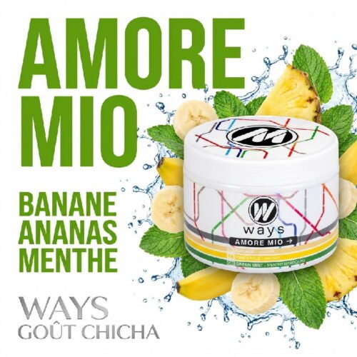 Gout-Chicha-Cellulose-Amore-Mio-banane-ananas-menthe-marocaine-200g-Ways