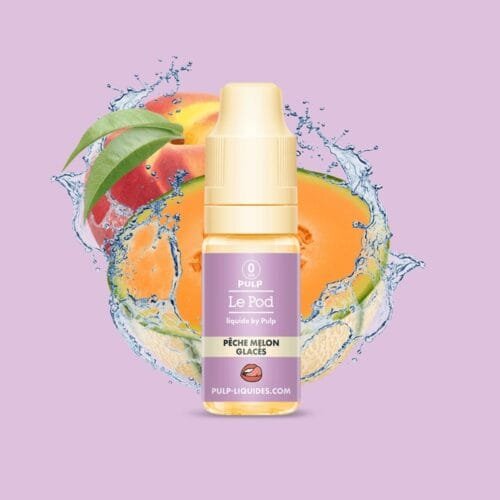 eliquide le pod by pulp sels de nicotine nic salt gros fumeur saveur peche melon glacé