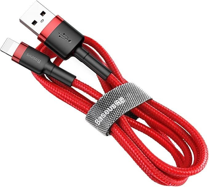 Câble Iphone Baseus Cafule USB Lightning cable 2.4A 1m Noir rouge