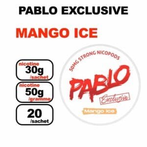 Snus PABLO EXCLUSIVE 30mg/sachet Nicotine Puissant Qualité/Prix imbattables